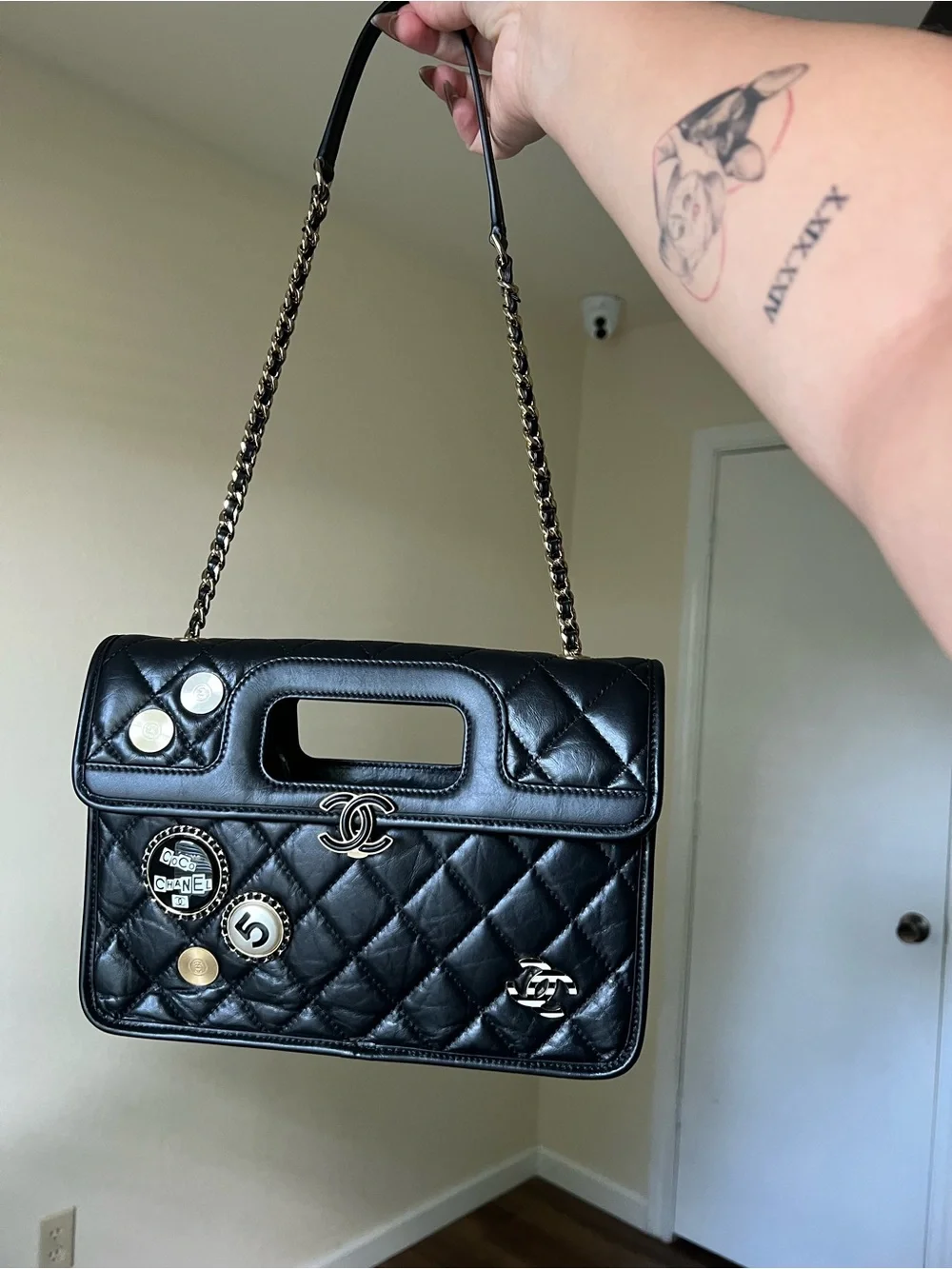 Chanel Charms Handle Cut Flap bag